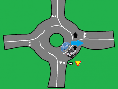 Roundabout in Iceland rules